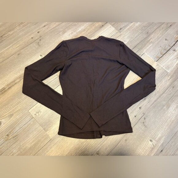 SKIMS Kim Kardashian cotton rib long sleeve top XXS new without tags - Picture 2 of 3